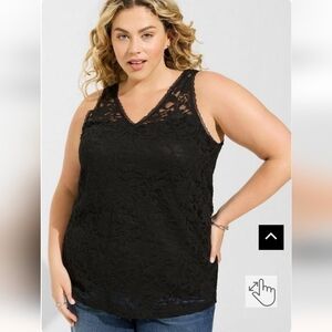 Torrid Stretch Lace V-Neck Tank, plus size 5x